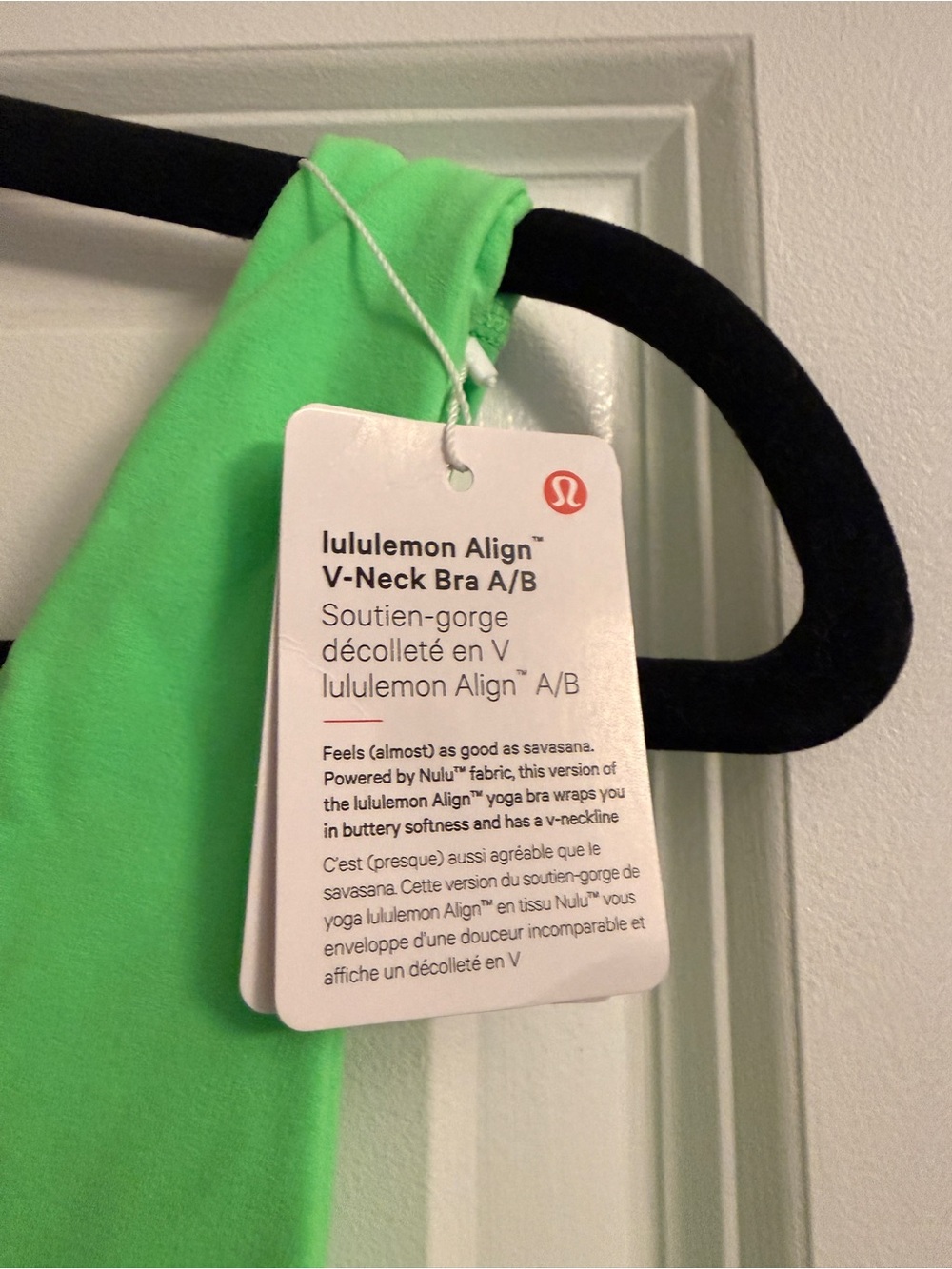 lululemon athletica V-Neck Sports Bra in Neon Green - Picture 3 of 4